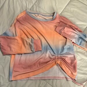 Como Vintage Blue and Cream ombré Top